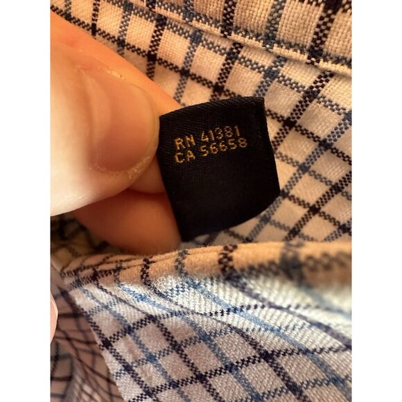 Ralph Lauren Men Shirt Button Up XL Blue Navy Check - Picture 8 of 8